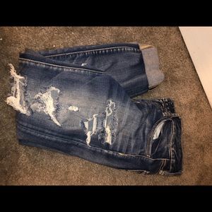 Ripped Skinny Blue Jeans